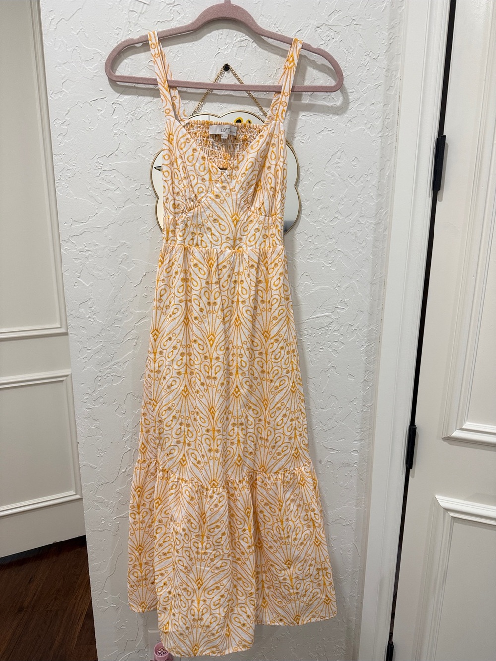 Sleeveless Yellow Patterned Maxi Dress